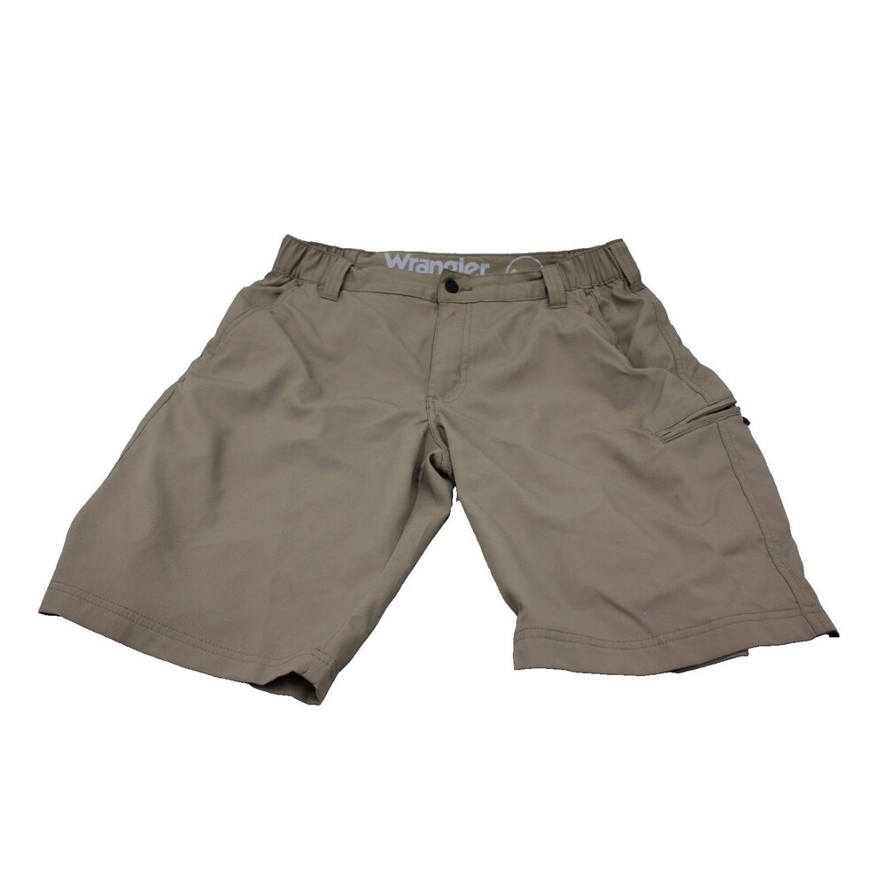 Wrangler Mens Swim Trunks/Cargo Shorts Brown Size 32 Slash Zip Pocket Hiking
